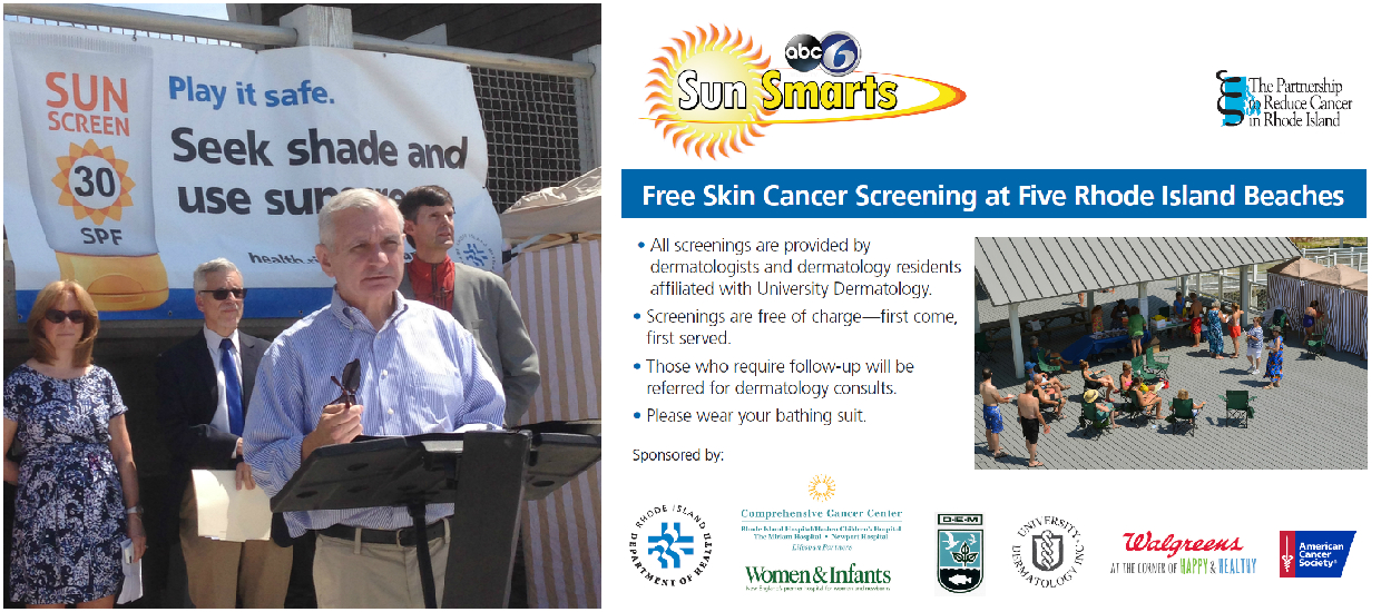 Reed, RI Department of Health, Community Partners Team Up for SunSmarts Beach Screening Campaign